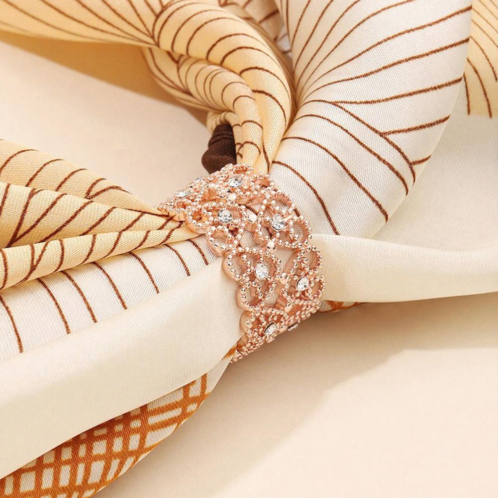 Waist Trainer Women - Seidenschal-Ringclip für Damen, Metall-Rundclip-Schnalle, Strass-Liebes-Kleidungsringhalter für