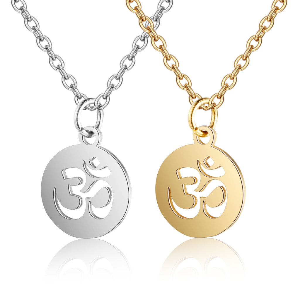 Yoga Fitness Zone - Kleine Yoga Anhänger Gold Farbe Edelstahl