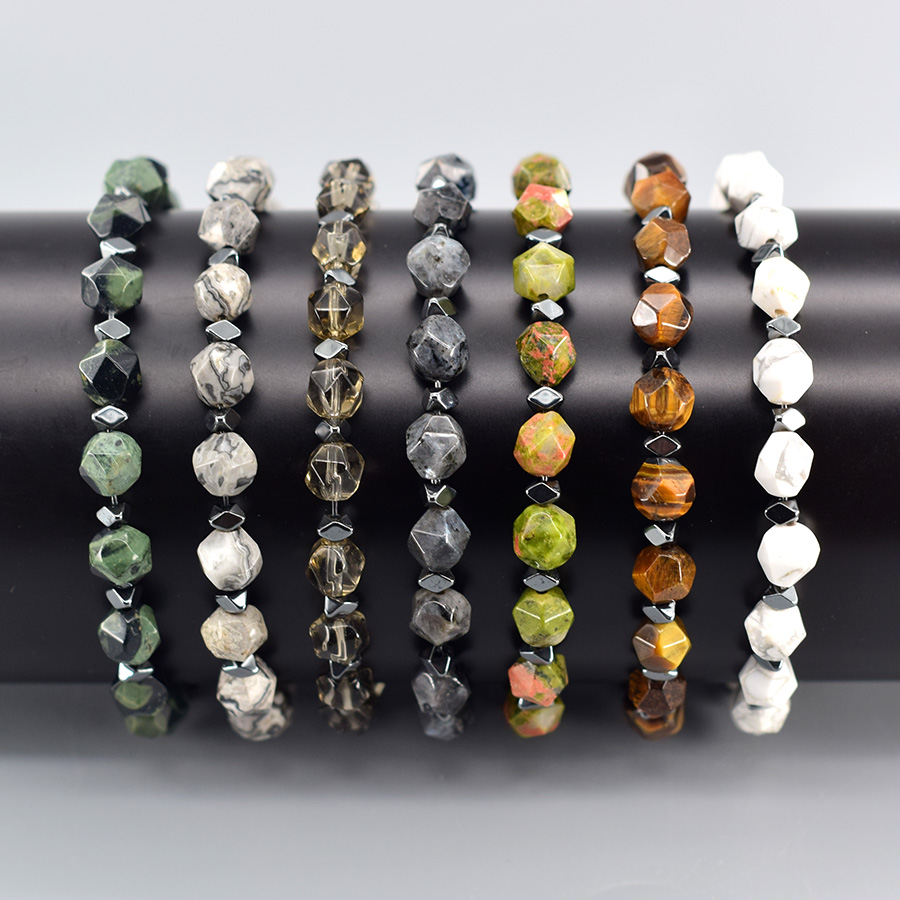 Yoga Fitness Promotion - Unregelmäßiges natürliches Unakite-Jaspis-Stein-Armband für Damen und