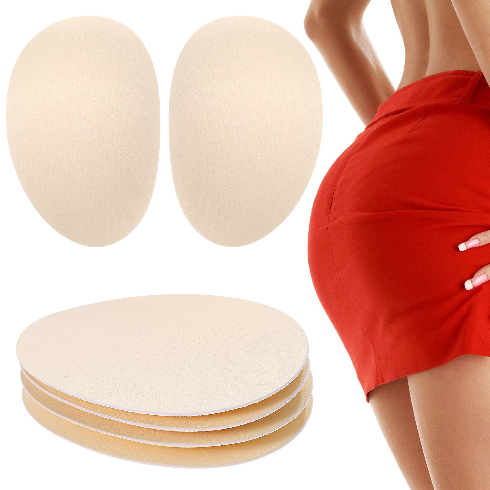 Hip Thrust Pad - 4 Stück Crossdressing-Hüftpolster, mit Schwamm gepolstert,