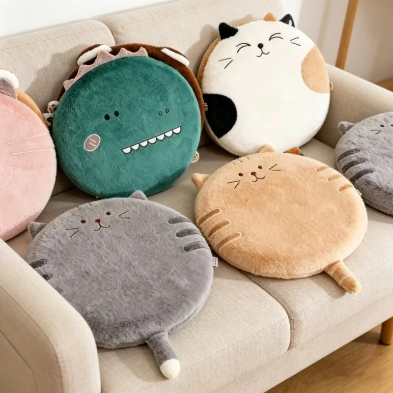 Hip Thrust Pad - Niedliches Katzen-Rund-Tatami-Kissen Einfarbiges Memory-Schaum Stuhlkissen Hüftkissen
